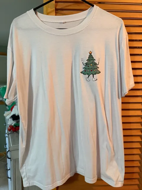 Christmas Tree Graphic T-Shirt Size XXL White