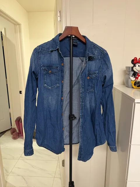 Maison Scotch Amsterdams Blauw Denim Shirt Blue Cotton/165