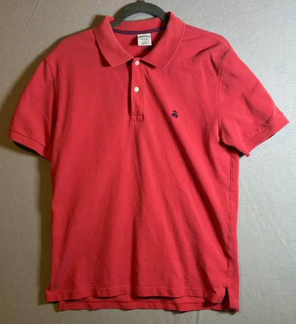 Brooks Brothers Performance Polo Size L Red Slim Fit Cotton