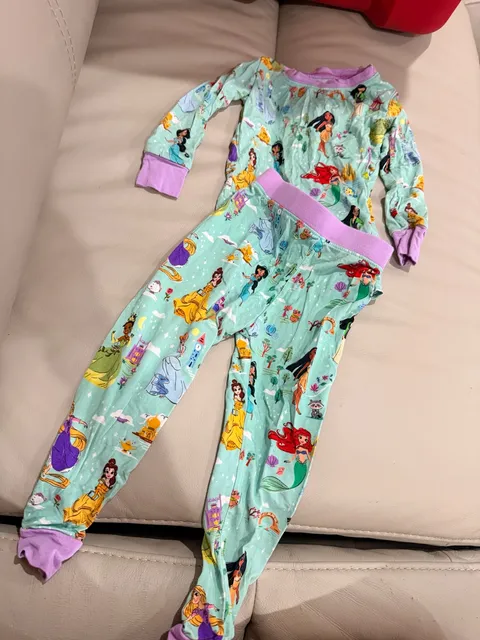 Disney Little Sleepies Pajama Set Size 18 Months Princess Dreams Bamboo
