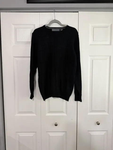 Oscar de la Renta Black Cotton Sweater Size M