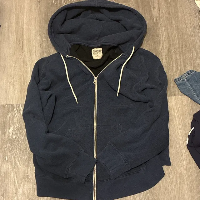Mossimo Supply Co. Zip Up Hoodie Size L Blue Athletic Fit