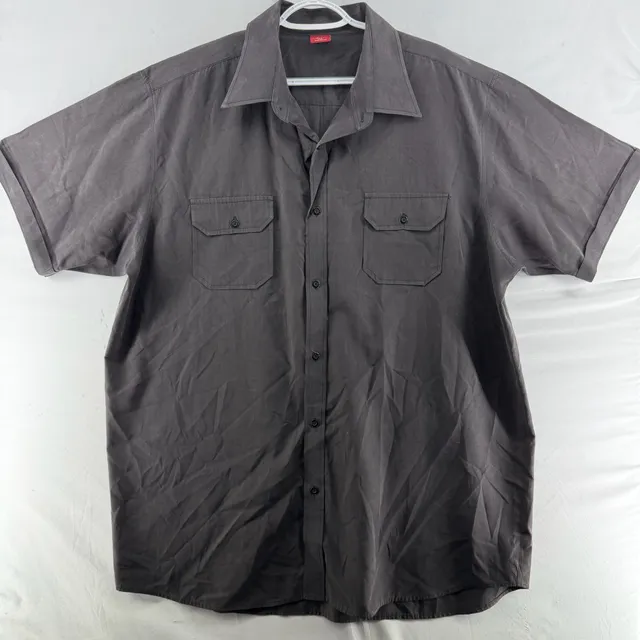 1666 Junction West Short Sleeve Button Up Shirt XXL Charcoal