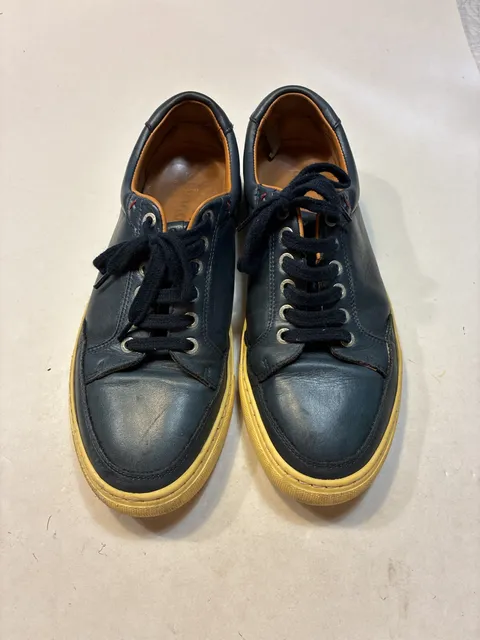 Sebago Leather Sneakers Navy Blue Casual Shoes
