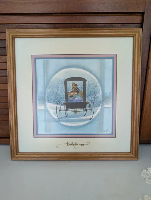 P. Buckley Moss "The Girlfriends" Framed Print Signed Numbered 163/1000 Amish Buggy