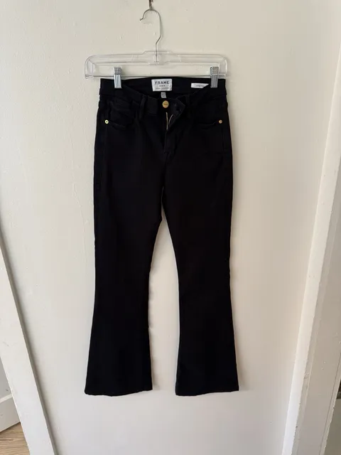 FRAME Le High Flare Jeans Size 24 Black Denim