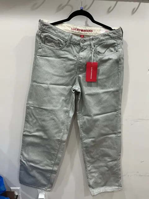Lucky Brand The Baggy Jeans Size 6/28 Silver Metallic Denim #77