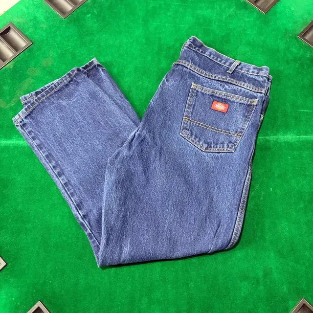 Dickies Relaxed Fit Denim Work Jeans Blue Cotton