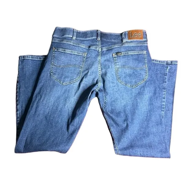 Lee Slim Straight Jeans Size 36/32 Blue Denim