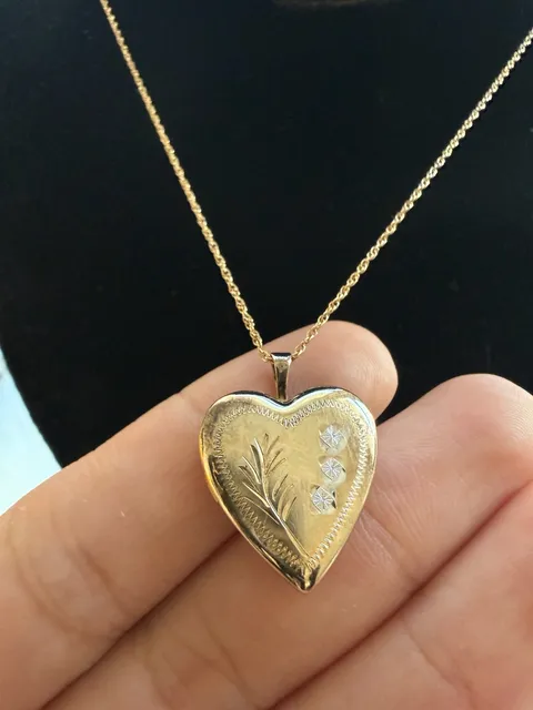 PPC Sterling Silver Gold Plated Heart Locket Necklace