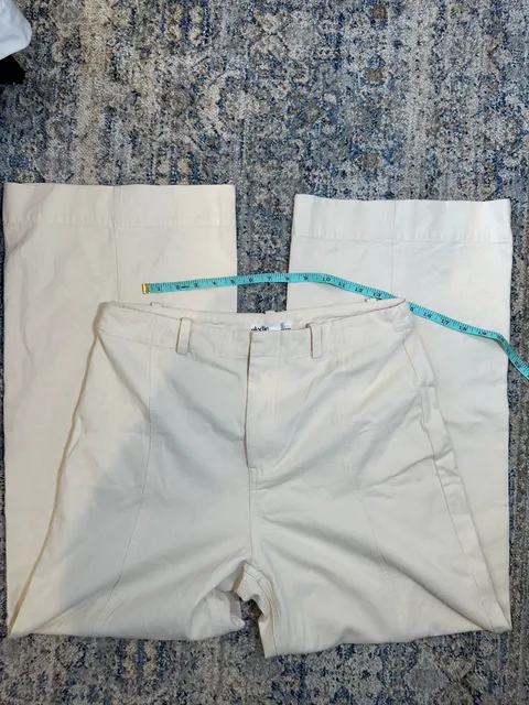 Elodie Wide Leg Pants Size L Cream