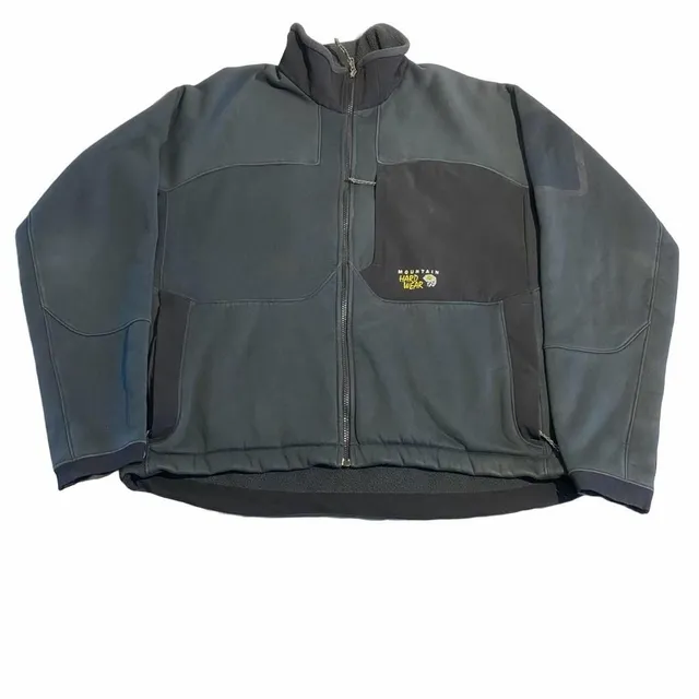 Mountain Hardwear Windstopper Fleece Jacket Size XL Black Gray Full Zip