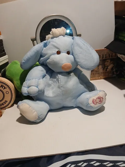 Vintage Eden Blue Elephant Plush Stuffed Animal Toy Parachute Fabric