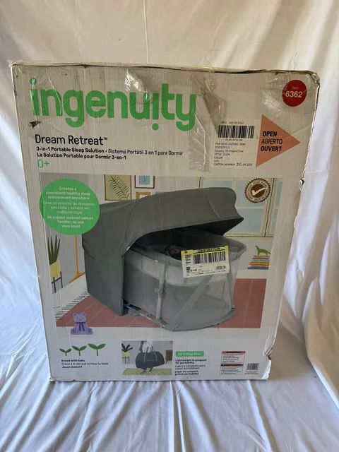 Ingenuity Dream Retreat 3-in-1 Portable Sleep Solution Gray