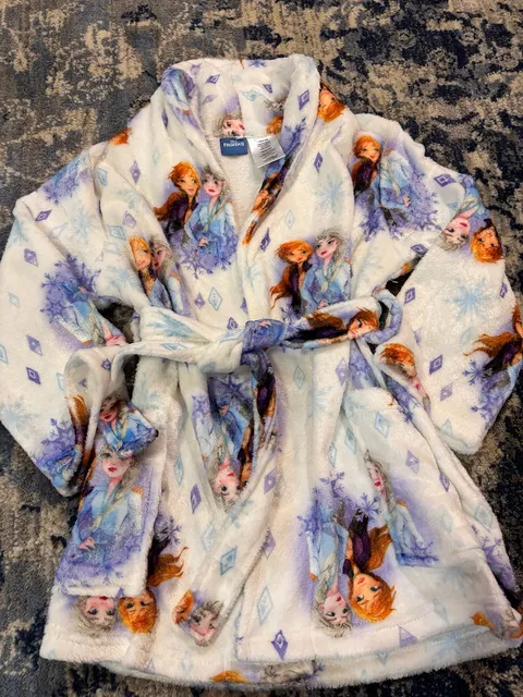 Disney Frozen II Robe Size 4/5 White Fleece