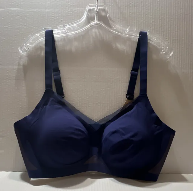 Honeylove Crossover Bra Size 1X Navy Blue Wireless