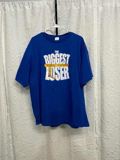Vintage Y2K NBC The Biggest Loser Graphic T Shirt 2XL Blue Reality TV Promo