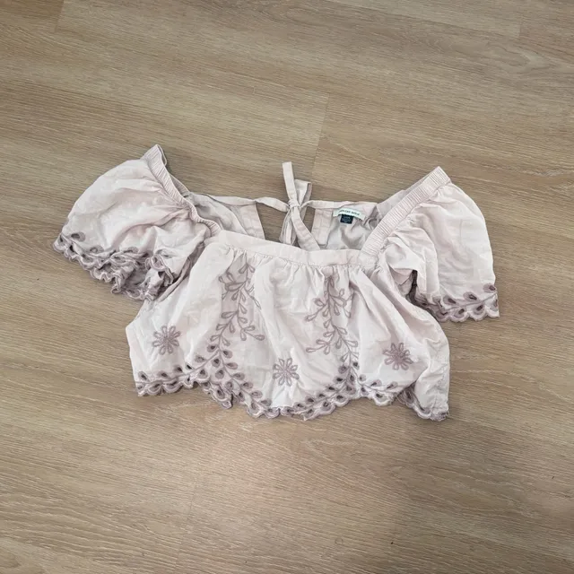AE Tie Back Eyelet Crop Top
