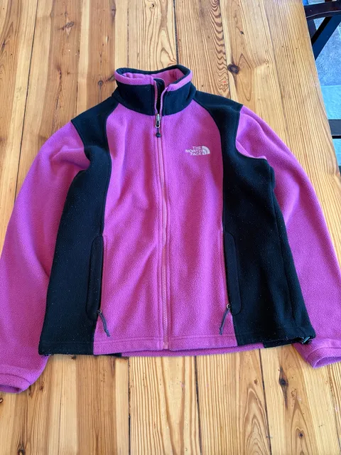 The North Face Fleece Jacket Size M Pink Black Full Zip