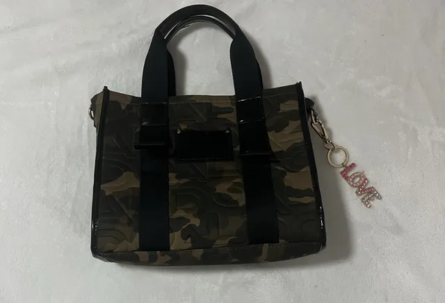 ALDO Camo Embossed Tote Bag with Rhinestone LOVE Charm