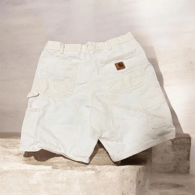Vintage Carhartt Canvas Carpenter Shorts White Workwear