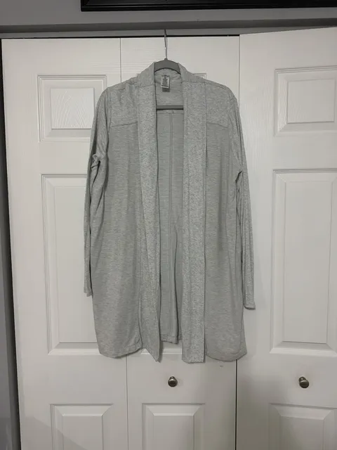 Active Life Cardigan Size XXL Fog Grey Heather Modal Blend Open Front