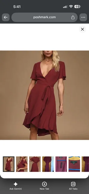 Lulus My Philosophy Burgundy Wrap Dress Size S