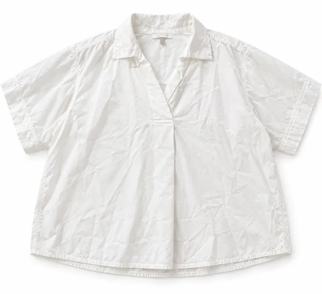 Madewell Short Sleeve Shirt Size M White Pullover Collared Top (b1)