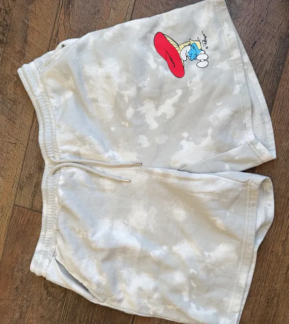 The Smurfs Sweat Shorts Tie Dye Gray