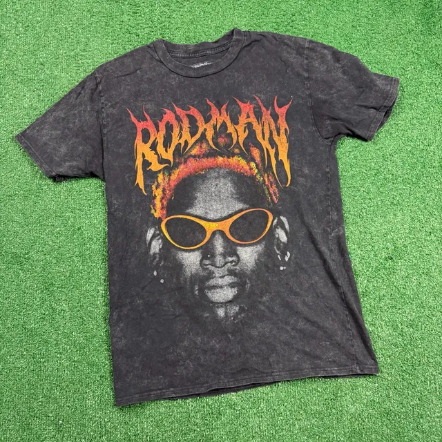 Dennis Rodman Vintage Graphic Acid Wash T-Shirt