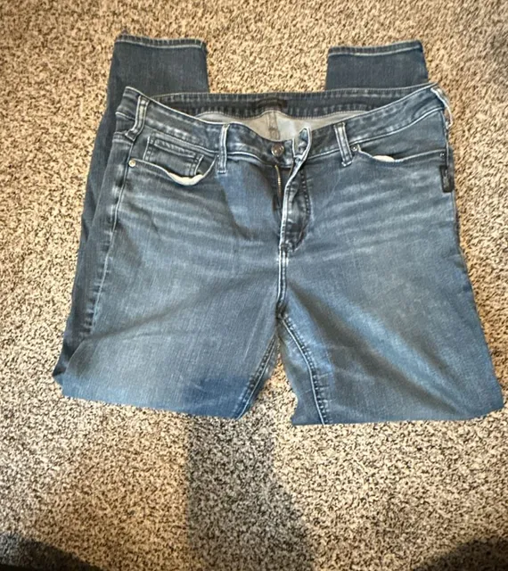 Silver Jeans Elyse Skinny Size 16/L29 Blue Denim Jeans