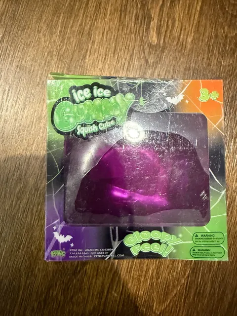 Ice Ice Gummy Squish Cube Purple Bat Fidget Toy New