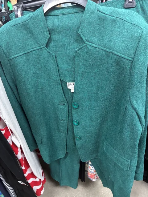 Nikki Vintage Green Skirt Suit Set