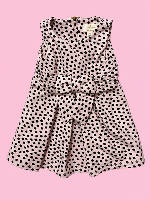 Kate Spade Dress Size 18M Pink Black Polka Dot
