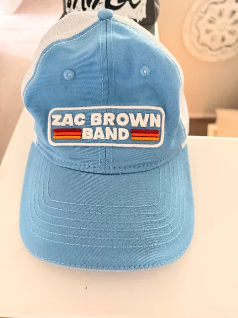 Zac Brown Band Trucker Hat Light Blue White Mesh Snapback