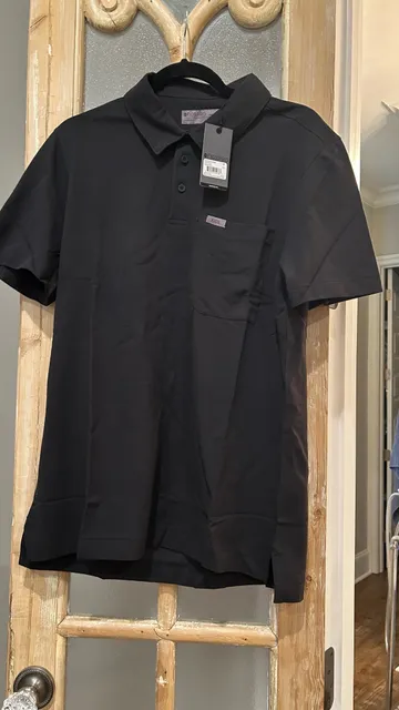 Figs Technical Pique Scrub Polo Size S Black