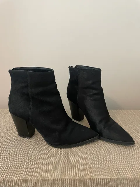Lucky Brand Adalan Calf Hair Heeled Ankle Booties