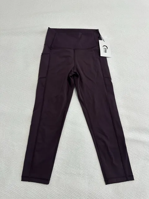 ZYIA active Purple Pocket Light n Tight Hi-rise Size 4 New!