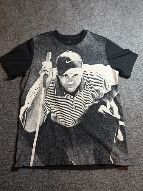 Nike Tiger Woods Graphic T-Shirt Size L Black White
