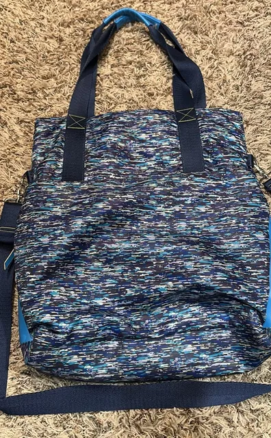 Tek Gear Tote Bag Blue Multi Abstract Print Convertible Shoulder Crossbody