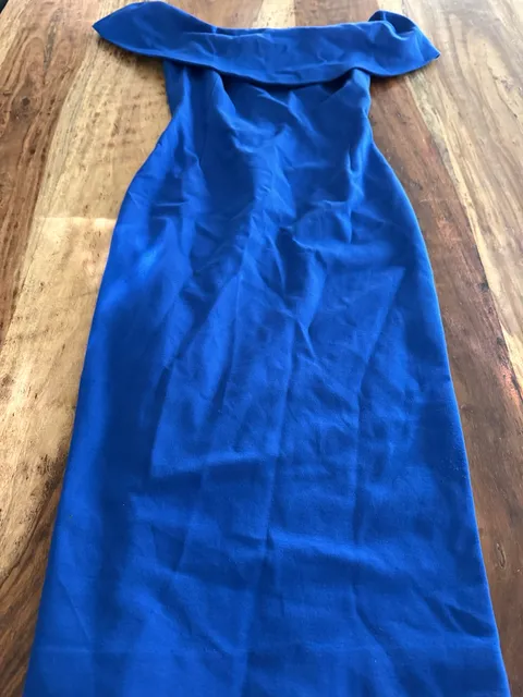 Babaton Off The Shoulder Midi Dress Size 2 Blue