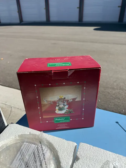Handpainted Glass and Resin Holiday Snowman Treat Dish