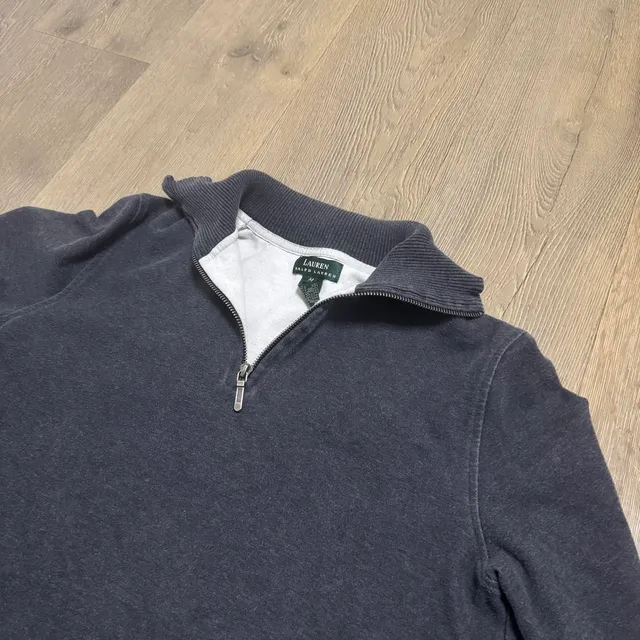 Lauren Ralph Lauren Quarter Zip Sweatshirt Size M Charcoal Grey Pullover
