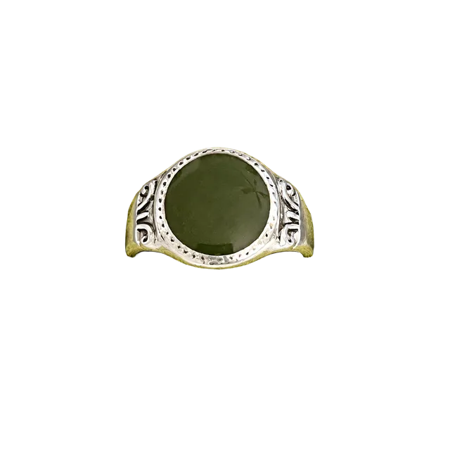 Vintage Black Onyx Signet Ring Titanium Steel Silver Ring Size 9