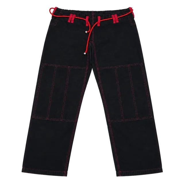 Roar BJJ Gi Cropped Pants Size A-1 Black Red Stitching