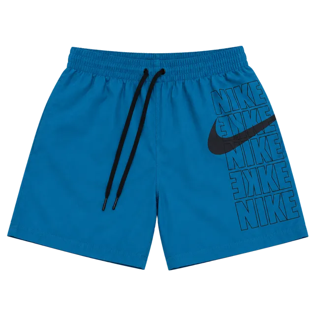 Nike Swim Shorts Size M Blue Logo Graphic Drawstring