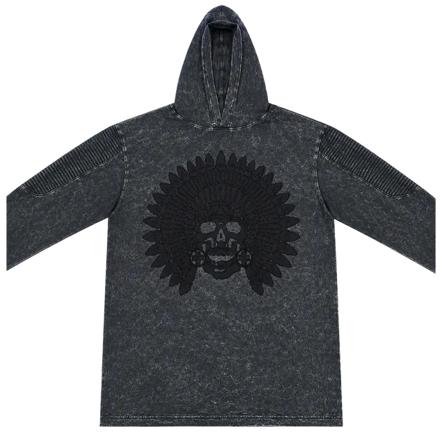 Affliction Short Sleeve Hoodie Size Large Black Skull Graphic