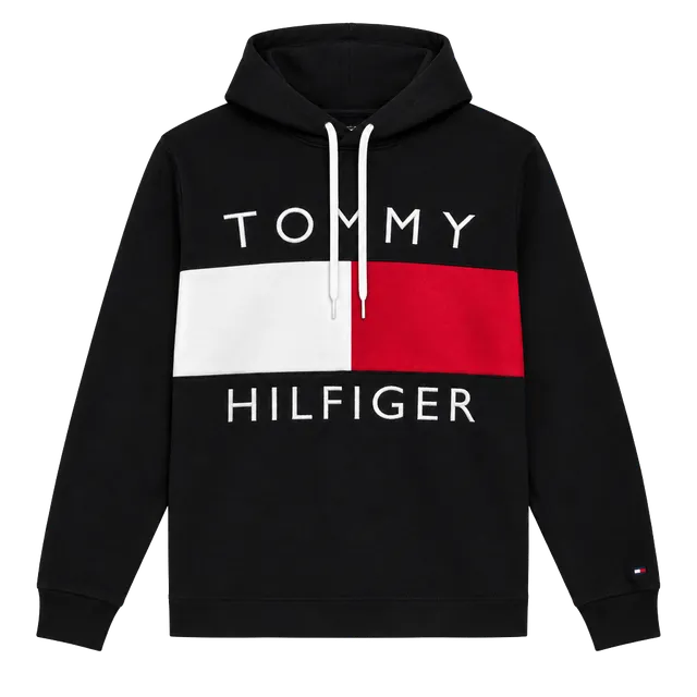 Tommy Hilfiger Colorblock Logo Hoodie Black