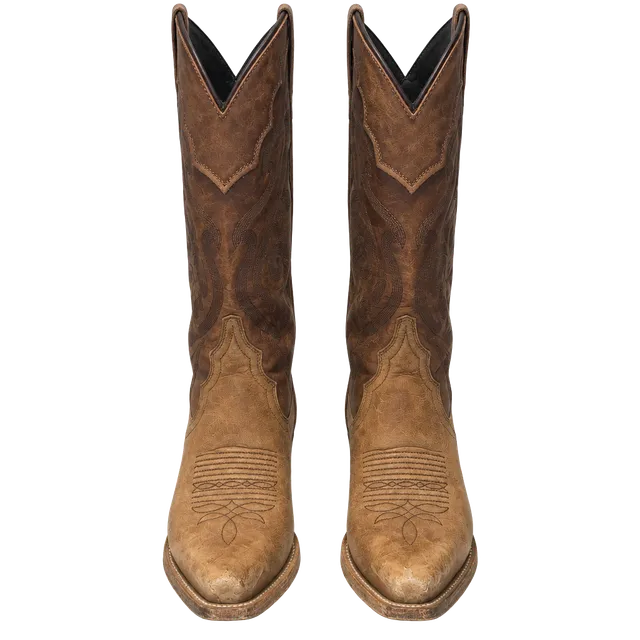 J.B. Dillon Western Cowboy Boots Size 9 1/2 B Brown Leather Snip Toe