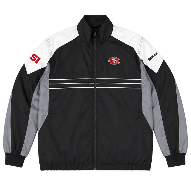 Reebok San Francisco 49ers NFL Windbreaker Jacket Size XL Black SI